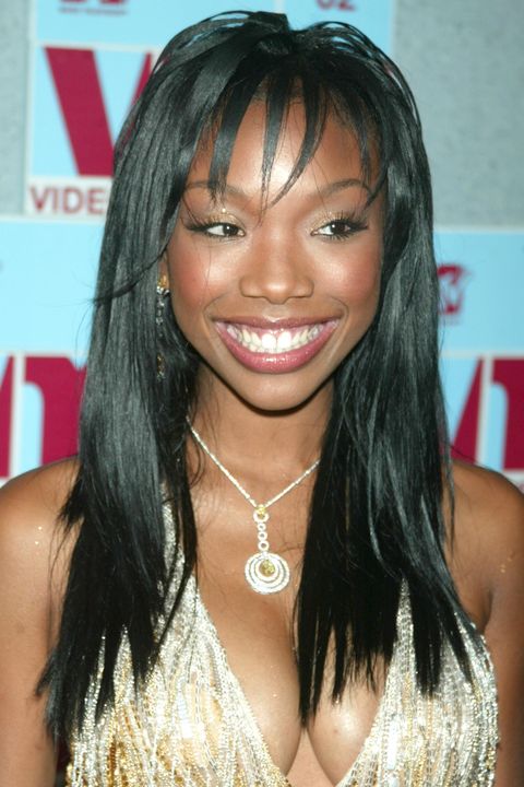 brandy during 2002 mtv video music awards   arrivals at radio city music hall in new york city, new york, united states photo by jim spellmanwireimage