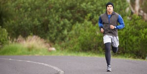 focused man running