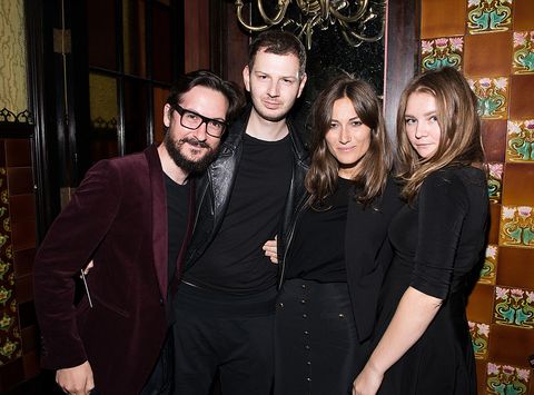new york, ny   september 09 l r giudo cacciatori, gro curtis, giorgia tordini, and anna delvey attend the first tumblr fashion honor presented to rodarte at the jane hotel on september 9, 2014 in new york, united states  photo by dave kotinskygetty images