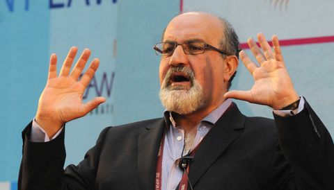 jaipur, india   january 24 lebanese american essayist nassim nicholas taleb at a session on black swan the impact of the highly improbable during the zee zee jaipur literature festival on january 24, 2015 in jaipur, india one of the largest literary festival on earth, the zee zee jaipur literature festival brings together some of the greatest thinkers and writers from across south asia and the world photo by mohd zakirhindustan times via getty images