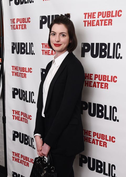 new york, ny   march 10  actress anne hathaway attends the public theaters opening night celebration of josephine and i at the public theater on march 10, 2015 in new york city  photo by ilya s savenokgetty images