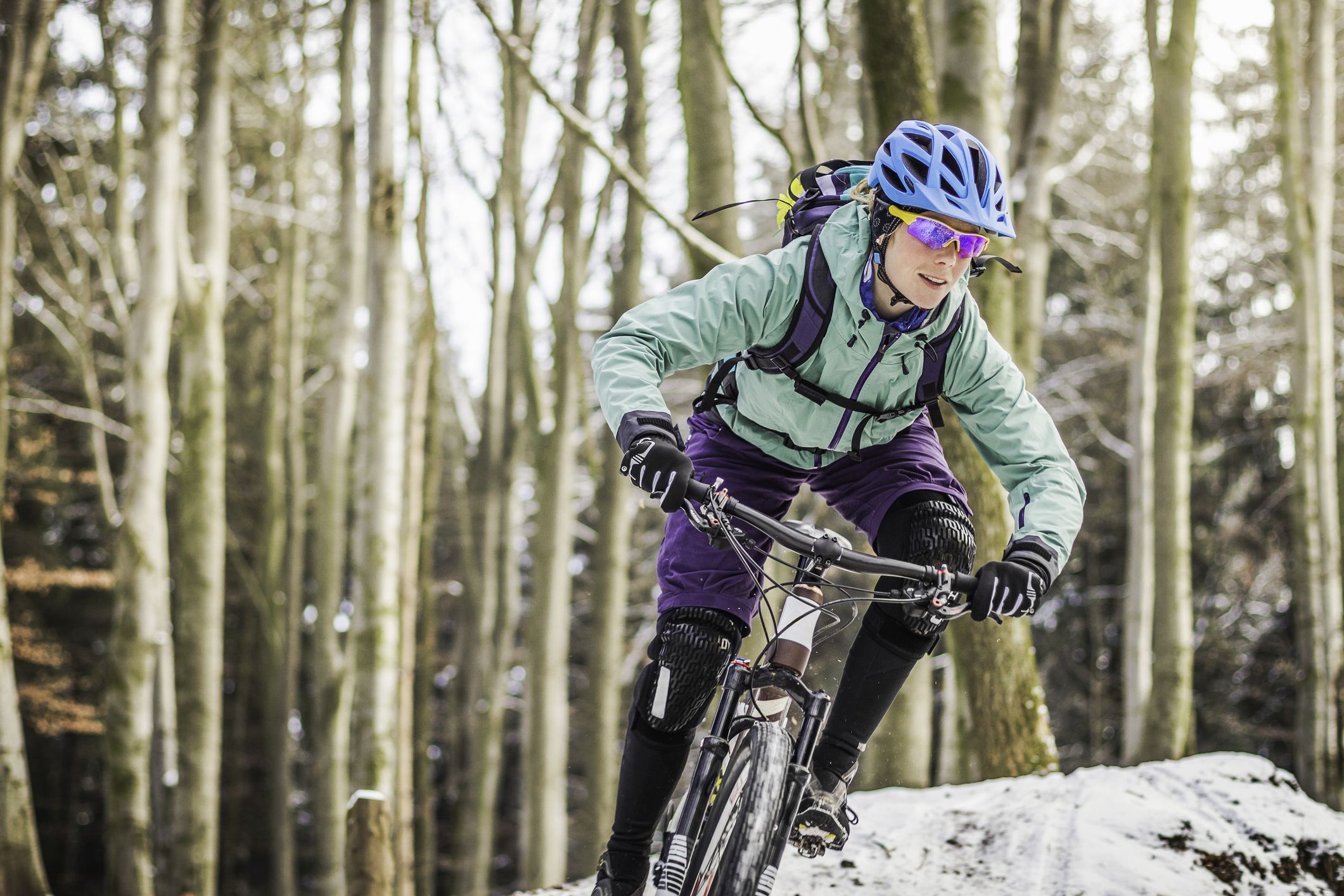 mountain biking in the cold