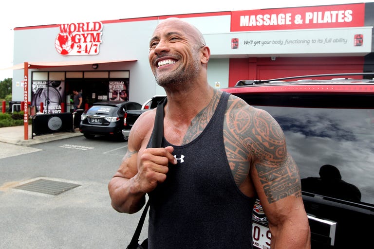 Dwayne Johnson At World Gym On The Gold Coast