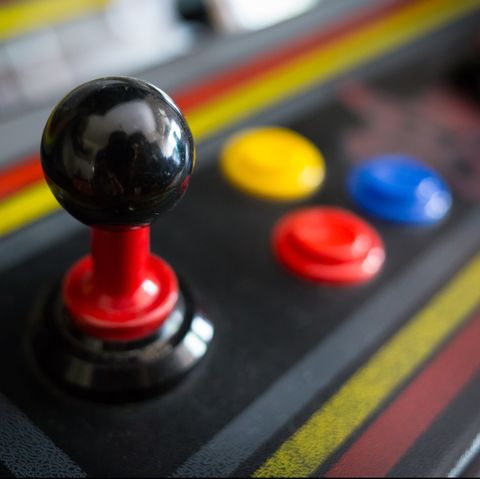 joystick of a vintage arcade videogame