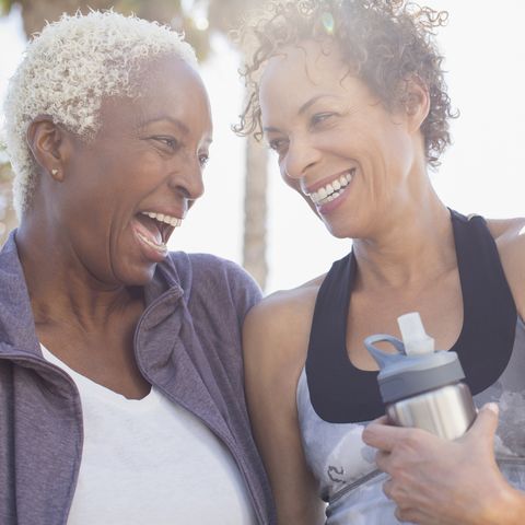 Senior women laughing in sportswear