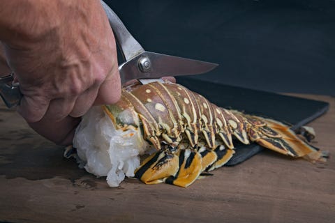 cutting lobster tail