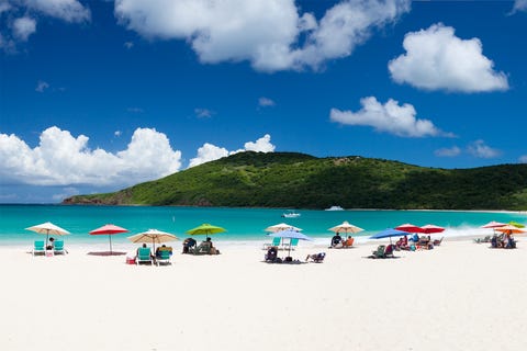 panorama of flamenco beach on culebra island, puerto rico