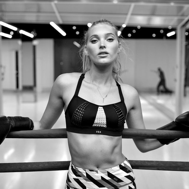 new york, ny   january 07  victoria's secret model elsa hosk boxes it out wearing victoria secret sport at aerospace high performance center on january 7, 2016 in new york city  photo by dimitrios kambourisgetty images for victoria's secret