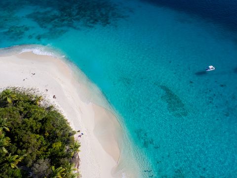 aerial view of Sandy Cay, British Virgin Islands