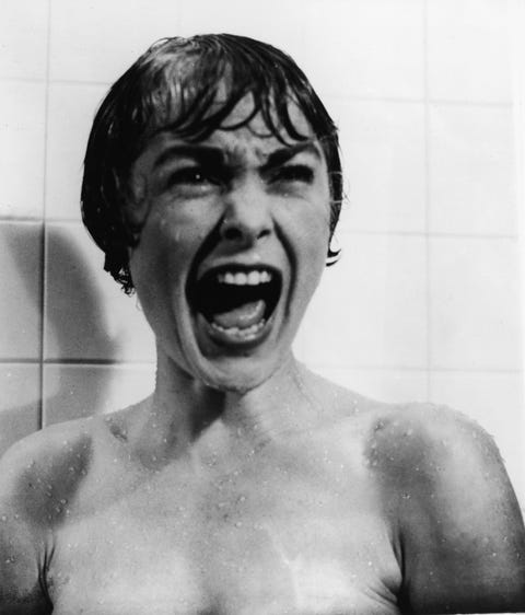 american actor janet leigh screams in the shower in the famous scene from the film, psycho, directed by alfred hitchcock, 1960 photo by paramount picturescourtesy of getty images