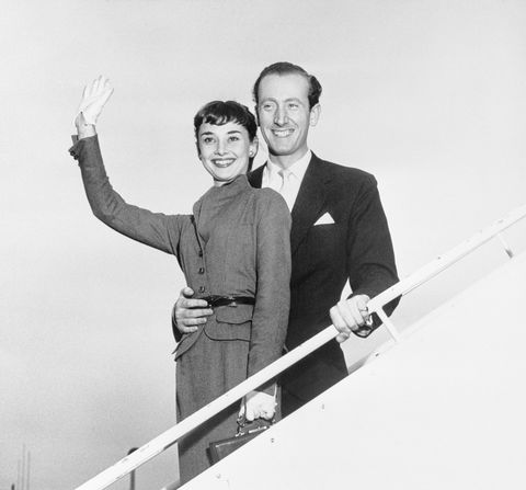 Audrey Hepburn and James Hanson arrive in New York on a flight from Rome. ​