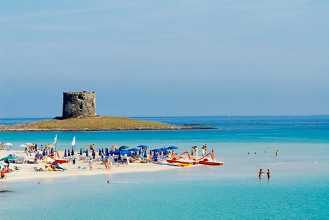 italy, sardinia, sassari province, la pelosa beach