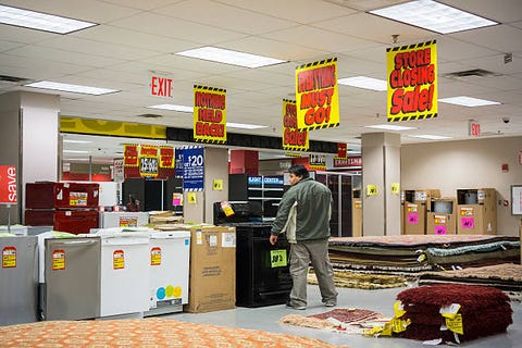 customers search for appliance bargains at the soon to be closing sears store in the new york borough of the bronx sears holdings announced that third quarter revenue fell from 72 billion a year ago to 58 billion with mattress sales the only bright point photo by richard levinecorbis via getty images