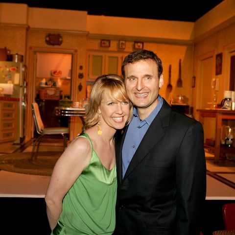 santa monica, ca   april 28  actress monica horan l and her husband exec prodco creator phil rosenthal attend the everybody loves raymond series wrap party at hanger 8 on april 28, 2005 in santa monica, california  photo by kevin wintergetty images