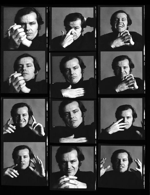 contact sheet of various portraits of american actor jack nicholson, new york, new york, january 1970 photo by jack robinsonhulton archivegetty images