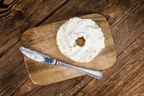 Homemade cream cheese Bagel