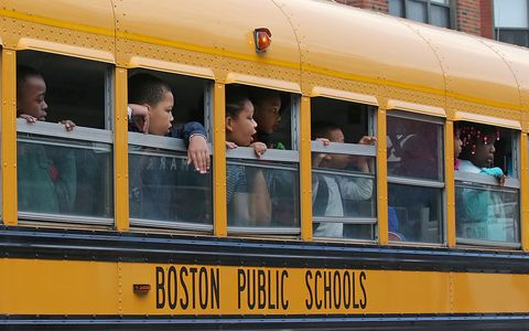 Boston Public School Bus Of Kids Passing Shooting Scene Aftermath