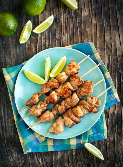 Mahogany chicken skewers