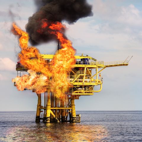 Oil rig, Explosion, Vehicle, Offshore drilling, Gas flare, Petroleum, Semi-submersible, Heat, Pollution, Jackup rig, 