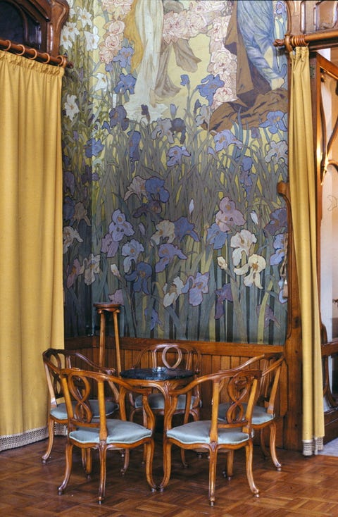 italy circa 1991 palermo sicily, italy villa igiea hotel ernesto basile architect, 1899 1900 mural by ettore de maria bergler photo by roger viollet via getty imagesroger viollet via getty images