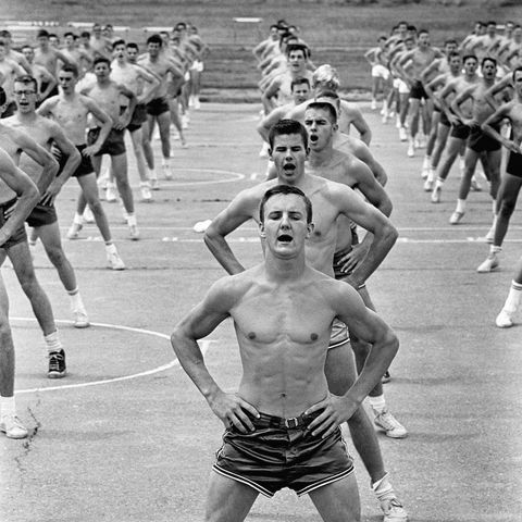 High school gym class, 1958