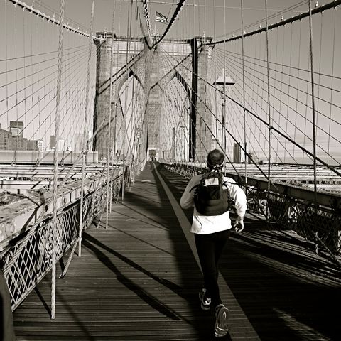 White, Black-and-white, Bridge, Monochrome, Monochrome photography, Standing, Line, Photography, Pedestrian, Architecture, 