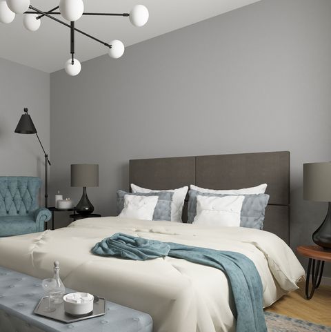 modern bedroom interior, 3d rendering