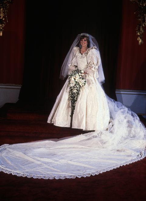 diana, princess of wales, in her bridal dress on the day of her wedding to prince charles photo by © hulton deutsch collectioncorbiscorbis via getty images