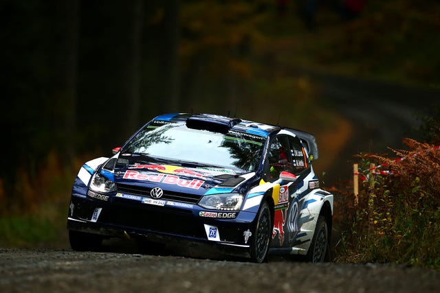 mynydd hiraethog, wales   october 27  jari matti latvala of finland and volkswagen motorsport drives with co driver mikka anttila of finland and volkswagen motorsport during the wales rally gb 2016 shakedown at clocaenog forest on october 27, 2016 in mynydd hiraethog, wales  photo by dan istitenegetty images