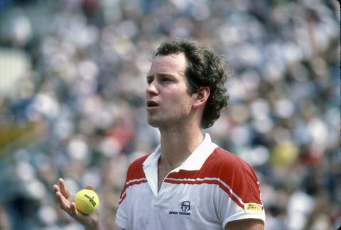 new york   circa 1983 john mcenroe of the united states reacts during a match in the mens 1983 us open tennis championships circa 1983 at the national tennis center in the queens borough of new york city photo by focus on sportgetty images
