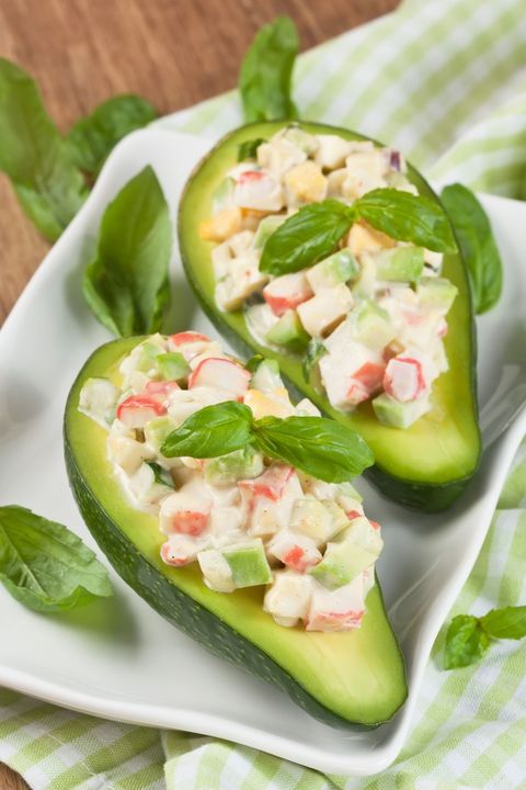 Keto-Friendly Crab Salad-Stuffed Avocado