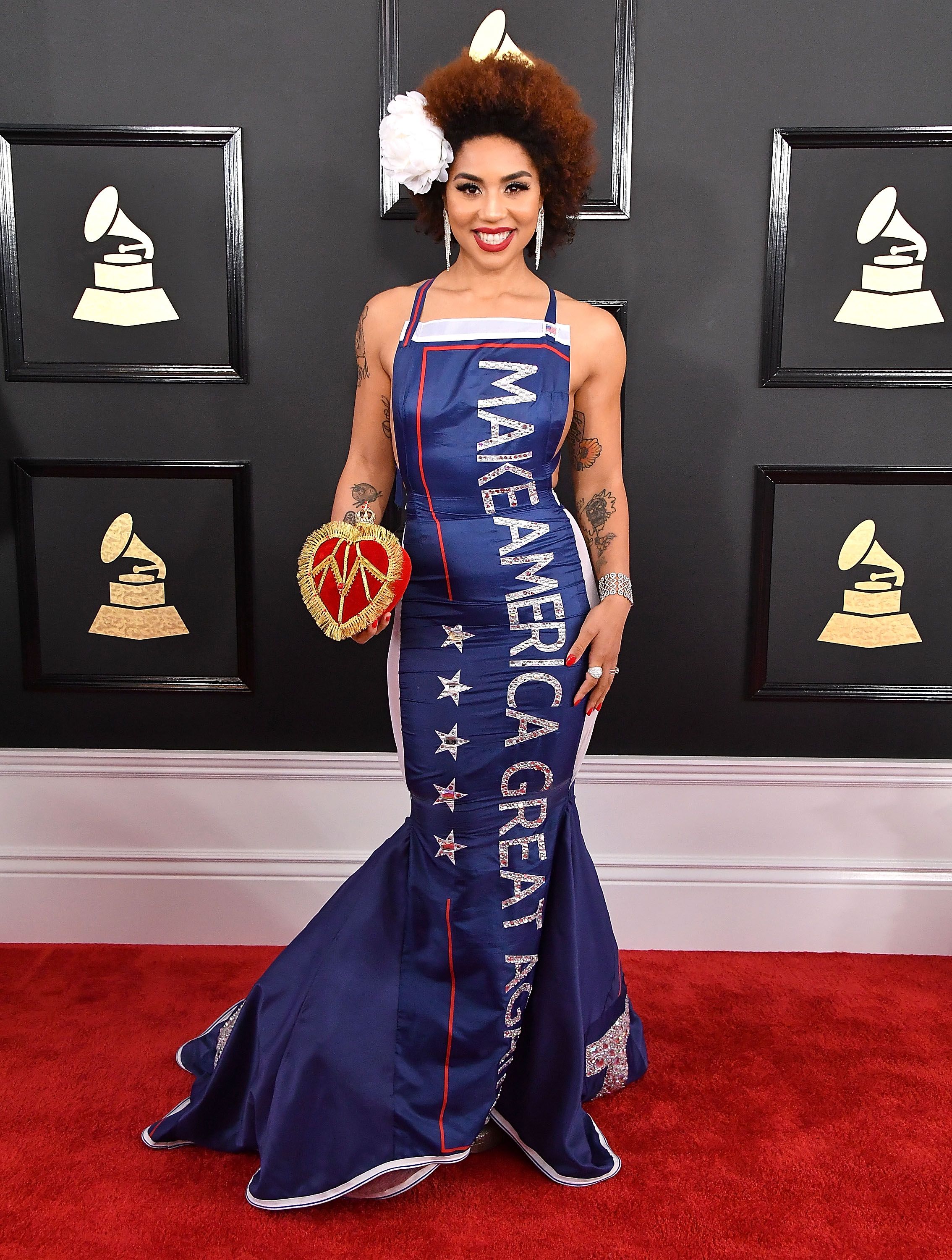 Joy Villas Maga Dress At The Grammys Paid Off