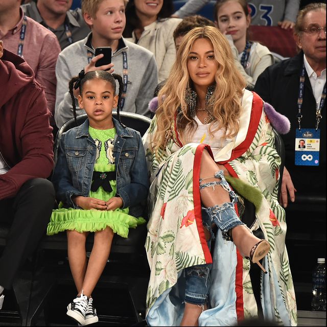 new orleans, la   february 19  l r jay z, blue ivy carter and beyoncé knowles attend the 66th nba all star game at smoothie king center on february 19, 2017 in new orleans, louisiana  photo by theo wargogetty images