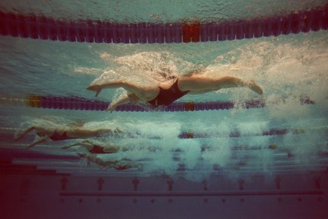 swimmers in the pool  photo by steve mitchellempics via getty images