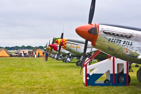 wisconsin, oshkosh, airventure 2016, north american p 51d mustang world war ii u s air force fighter parked line up photo by education imagesuniversal images group via getty images