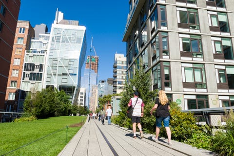 Visitors walk along The High Line