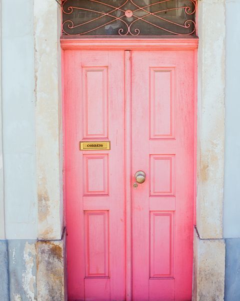 Pink, Red, Door, Blue, Green, Wall, Architecture, Line, Wood, Window, 