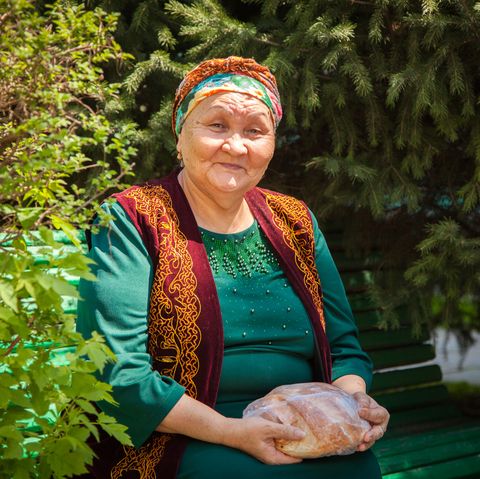 kazakh adult women smiling happy concept
