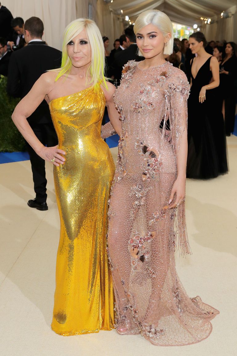 Kylie Jenner on a Versace with her dress designer Donatella Versace