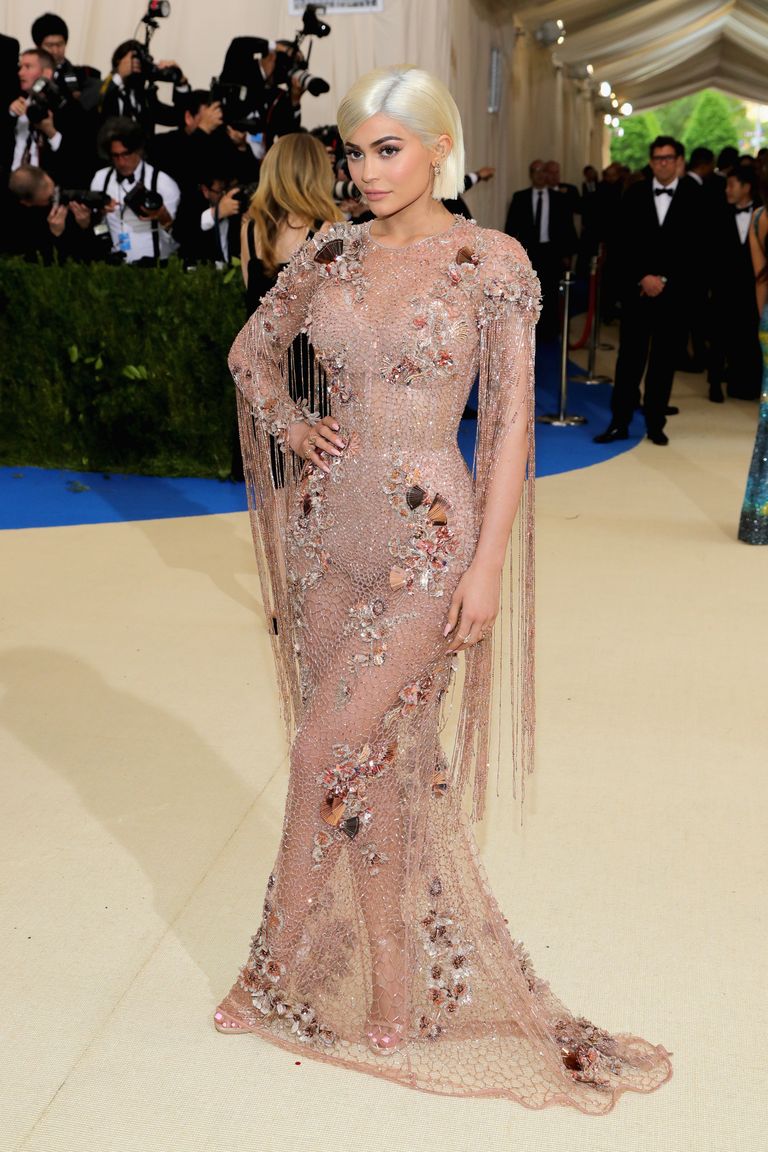 Kylie Jenner in her nude Versace designed at the Met Gala 2017