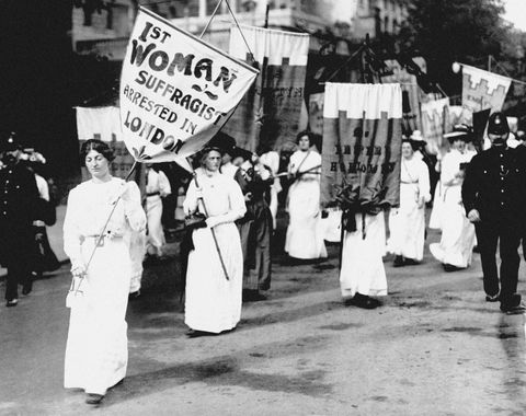 suffragettes marching in london to protest the first arrest of a suffragette in london   photo by pa images via getty images