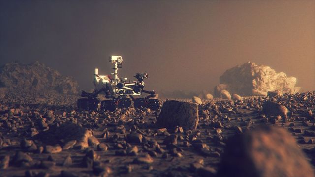 mars rover exploring on the planet surface