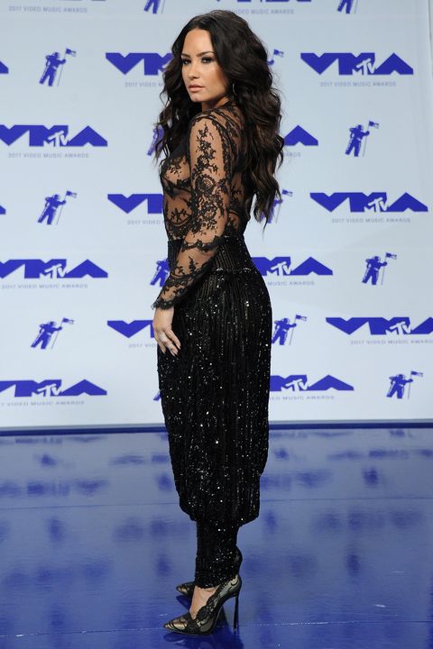 Demi Lovato Is Basically Naked In A Sheer Jumpsuit At The 2017 Mtv Vmas