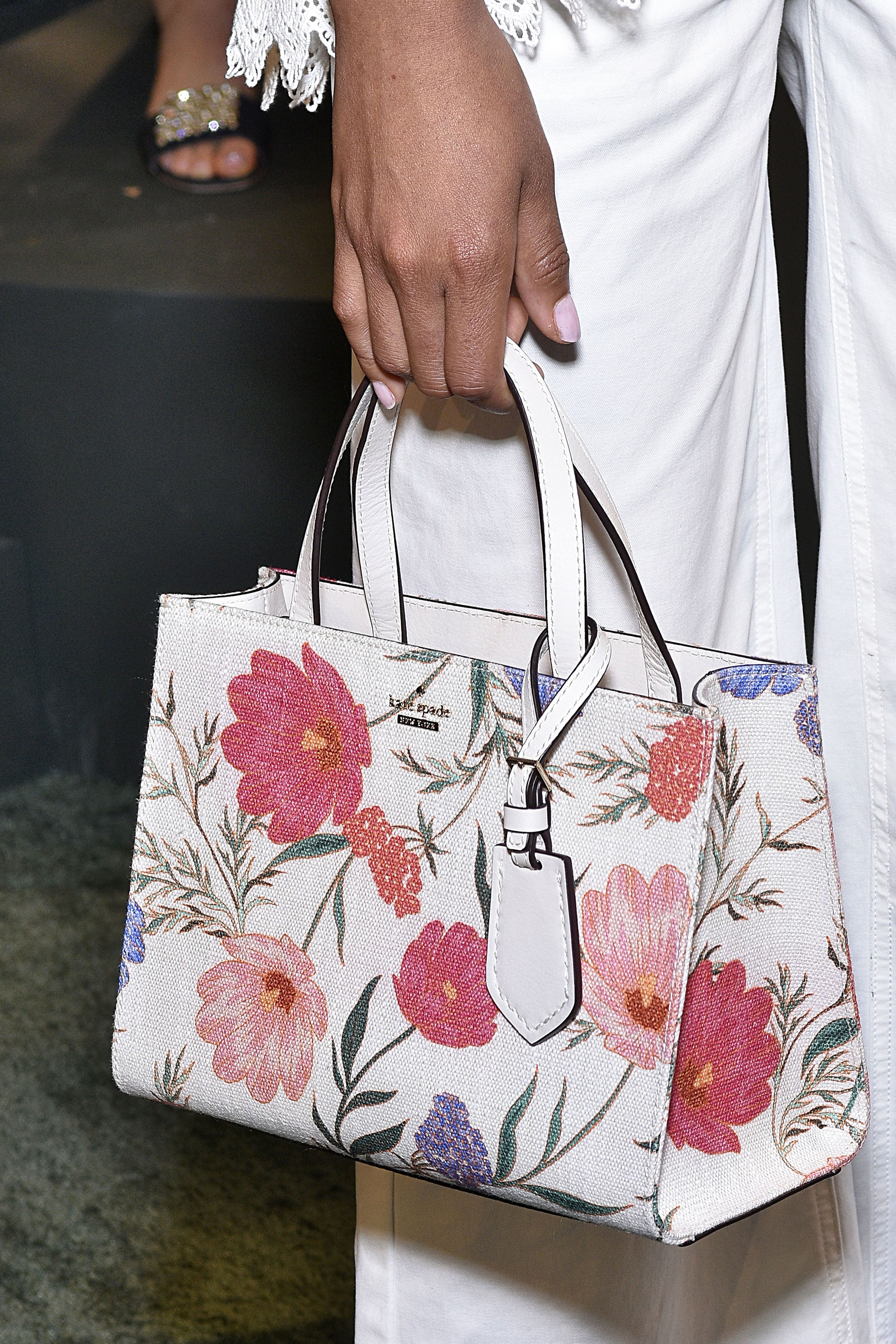 Pink Floral Casual Tote Bag Top Handles Shoulder Bag With Multiple Pocket For Woman