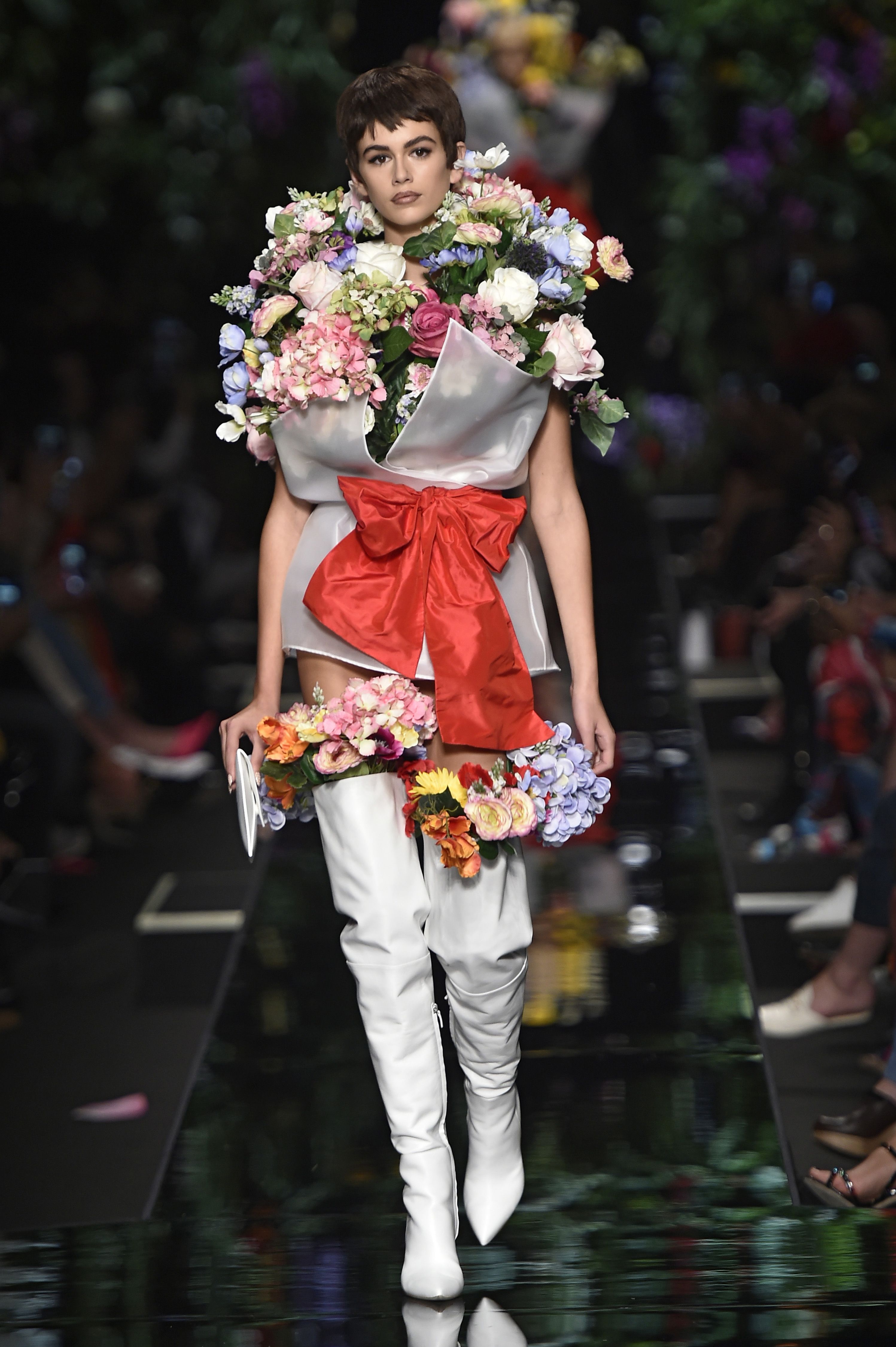 moschino flower bouquet dress