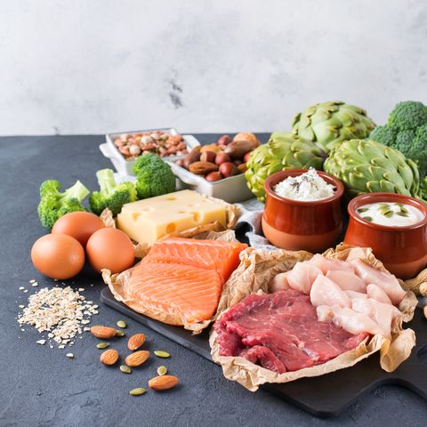 assortment of healthy protein source and body building food