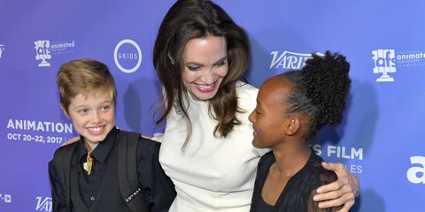 Angelina Jolie with her daughters
