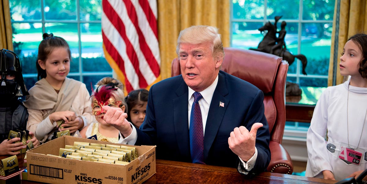 Watch Donald Trump's Cringe-Worthy Exchange with Trick-or Watch Donald Trump's Cringe-Worthy Exchange with Trick-or