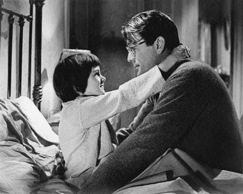 american actors mary badham as scout and gregory peck 1916   2003 in a scene from to kill a mockingbird directed by robert mulligan, 1962 photo by silver screen collectiongetty images