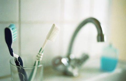 leave toothbrush on counter